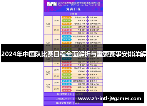 2024年中国队比赛日程全面解析与重要赛事安排详解 2024年中国队比赛日程全面解析与重要赛事安排详解